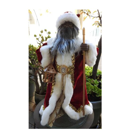 NWT Collectible Black African American Santa Claus Doll Christmas  Decor 20" - Picture 1 of 12